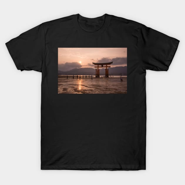 Gorgeous sunset at itsukushima torii gate T-Shirt by AvonPerception